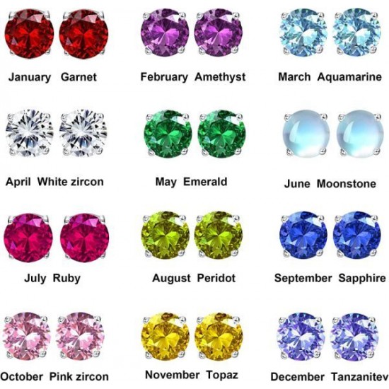 3Pairs Birthstone Earrings 12 Months For Women Hypoallergenic Butterfly Flower Stud Earrings For Birthday Gift 3Pairs Birthstone Earrings 12 Months For Women Hypoallergenic Butterfly Flower Stud Earrings For Birthday Gift